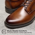 thumbnail image 2 of Bruno Marc Men's Classic Leather Dress Shoes Comfort Oxfords Business Formal Lace Up Shoes, 2 of 7