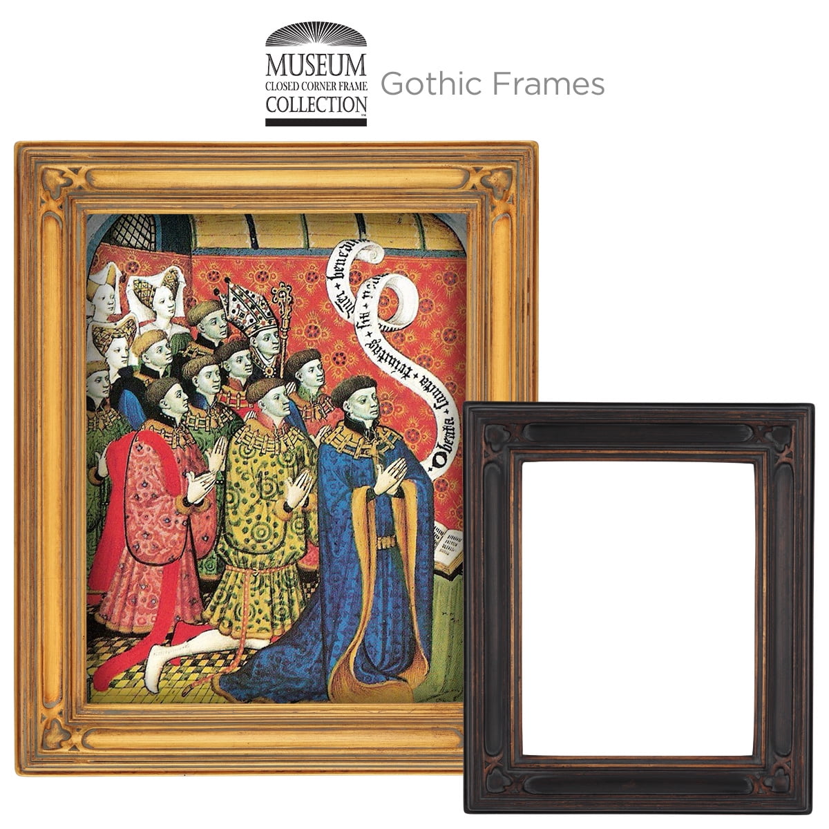 Creative Mark Museum Collection Gothic Ornate Picture Frame - 18"x24", Gold Oil Painting Frames | Closed Corner High-End Antique Style Frames | Open Back Frames with No Glass or Backing