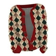 thumbnail image 4 of DDAPJ pyju Christmas Cardigan for Women Ugly Funny Xmas Tree Print Button Up Cardigans Fall Winter Knitted Outerwear Jacket Sales Today Clearance Multicolor XL, 4 of 5