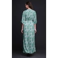 thumbnail image 2 of Bimba Rayon Artistic Leaf & Floral Smocked Waist Printed Gown Maxi Side Slit LadiesÂ&nbsp;Dress-XXX-Large, 2 of 6