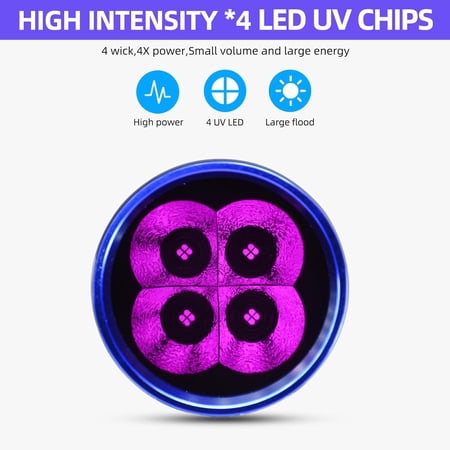 UV Flashlight 365nm Black Light Blood Tracking Flashlight Rechargeable Powerful 50W Woods lamp Blacklight LED Ultraviolet for Uranium Glass Rock Hunting Dog Urine Detector Resin Curing