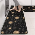 thumbnail image 2 of Kitchen Rugs Sets Of 2,Black Gold Sun Moon Cloud Pattern Anti Fatigue Kitchen Mat Rugs Non Slip Washable,Decorative Kitchen Floor Mats for Kitchen,Sink,Laundry,17"x47"+17"x47", 2 of 5
