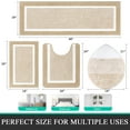 thumbnail image 3 of Ileading Bathroom Rugs Sets 4 Piece with Lid Cover Absorbent Microfiber Bathroom Shower Mat Set, Beige, 3 of 11