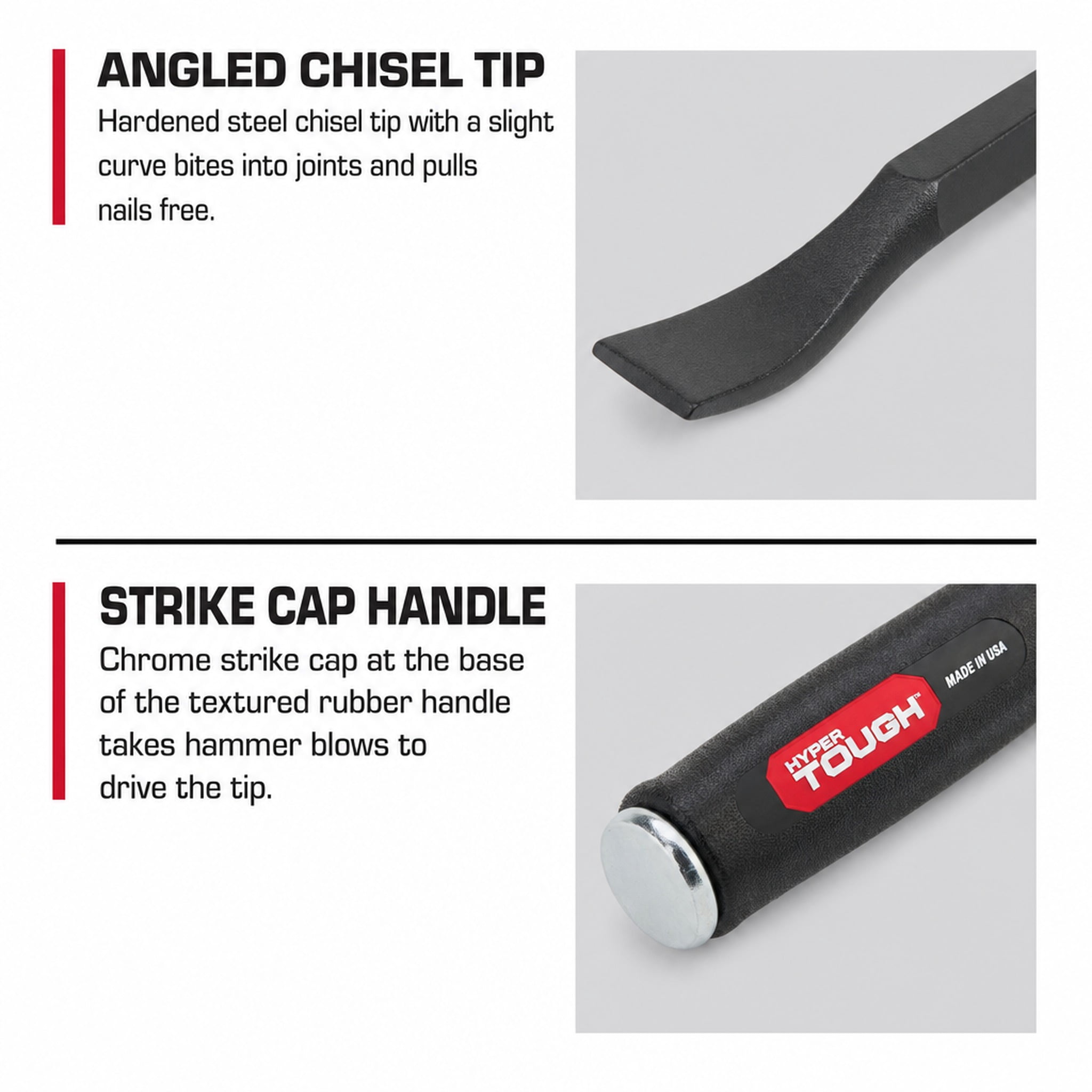 Hyper Tough 45-Inch Steel Pry Bar with Metal Striking Cap
