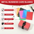 thumbnail image 4 of Uxcell Metal Business Card Anodized Aluminum Blank Laser Engraving Cards with Cable Ties for Multipurpose House Office Dark Blue, 4 of 7