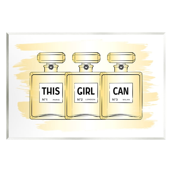 Stupell Industries This Girl Can Motivational Perfume Beauty & Fashion Painting Unframed Art Print Wall Art