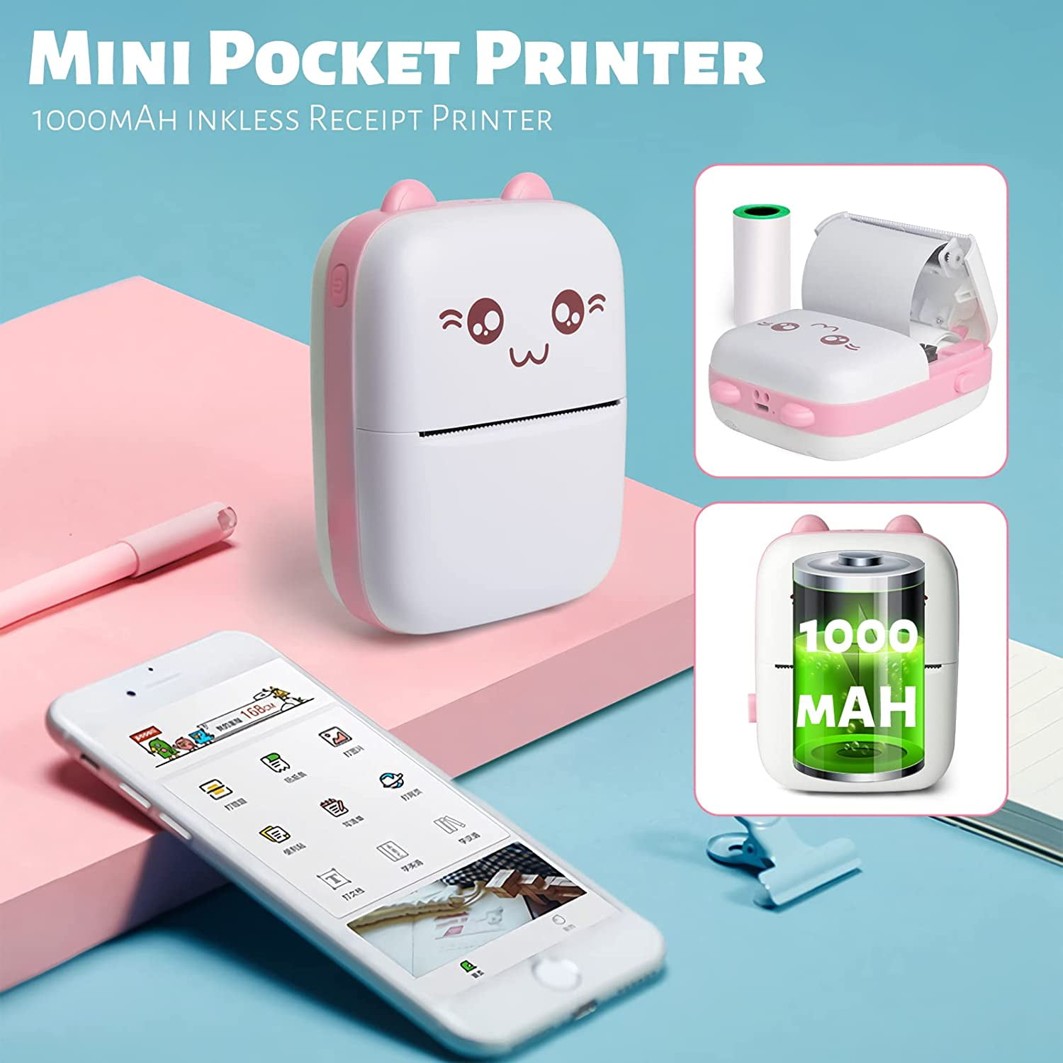 Mini-imprimante étiqueteuse thermique connectée, Android & iOS, Bluetooth,  12 mm - PEARL