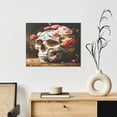 thumbnail image 6 of Susaid Rose Floral Skull Pattern Canvas Wall Decor Poster Framed Artwork Decoration for Bedroom Home Office Ready to Hang,Horizontal, 6 of 6