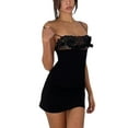 thumbnail image 5 of LMLYSoH Women's Bodycon Mini Dress, Sleeveless Spaghetti Strap Lace Patchwork Short Dress, 5 of 9