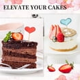 thumbnail image 5 of Uxcell Heart Cupcake Toppers Love Heart Cake Toppers Mini Cupcake Picks, Fit for Wedding Engagement Birthday Party Red, 5 of 7
