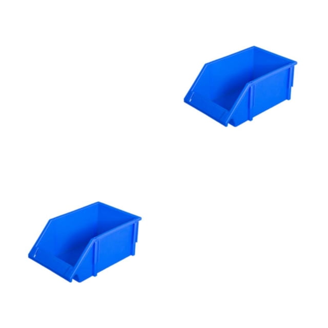 ziyahi 10pieces Durable And Stackable PE Storage Box With Label - Heavy Load-bearing Big Opening Latch Stable Sorting Function Blue X2:250*150*120mm 2Set