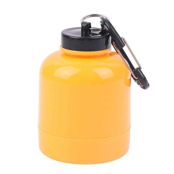 Deporte al aire libre 150 ML Mini contenedor portátil de proteínas caja de pastillas llavero mosquetón estuche de medicamentos contenedor portabotellas caja de pastillas Gao Jinjia LED