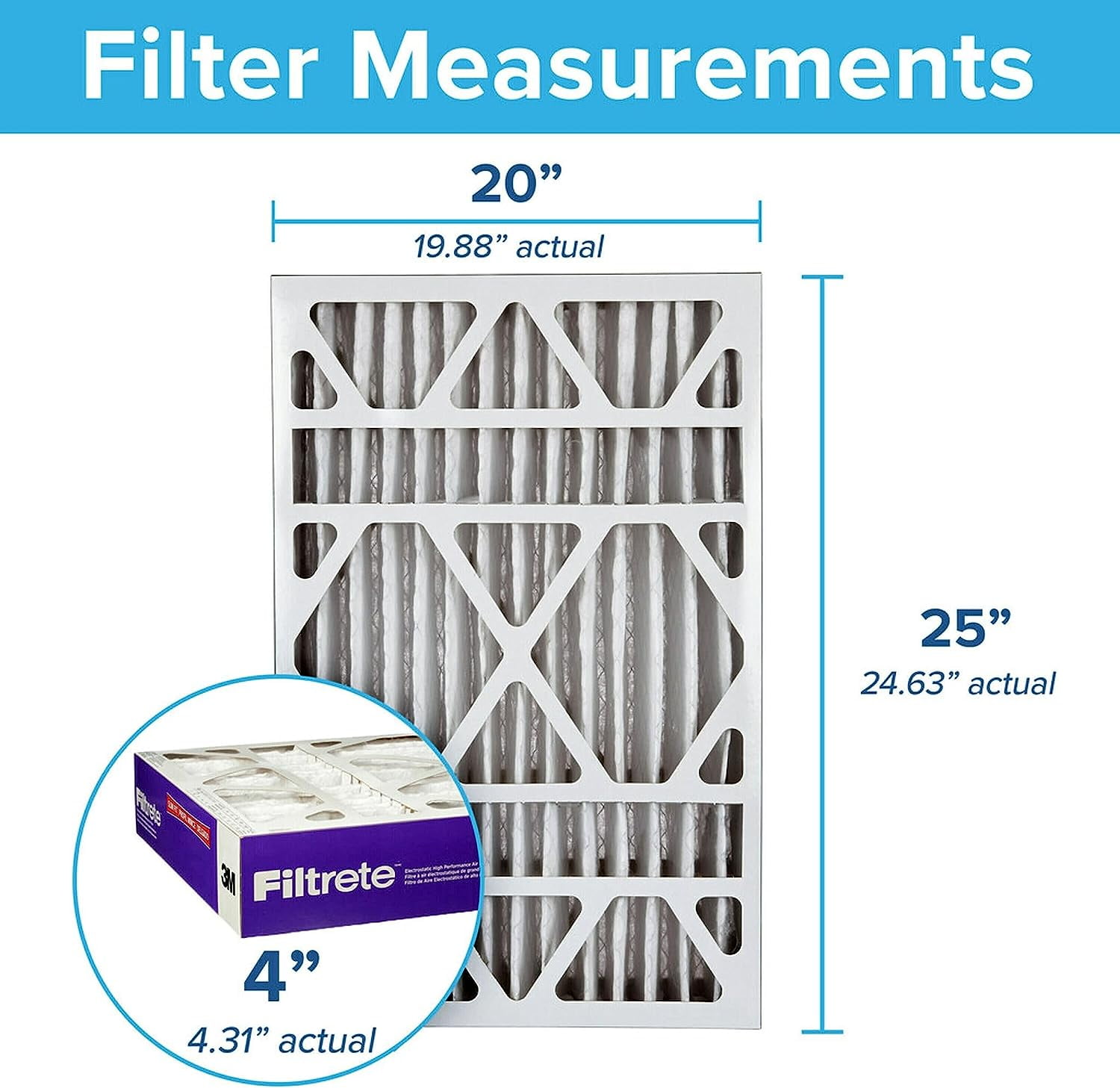 Filtrete 20x25x4, AC Furnace Air Filter, MPR 1550 DP, Healthy Living Ultra Allergen Deep Pleat, 4-Pack