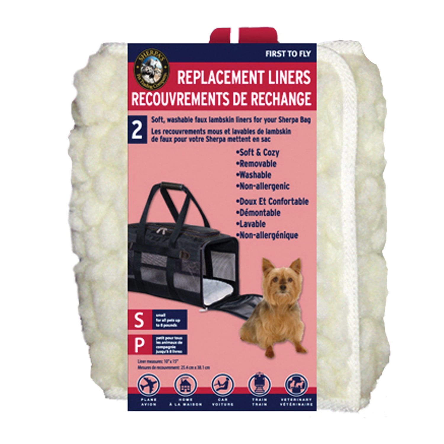 Sherpa Travel Airline Approved Pet Carrier Water Proof Comfort Replacement Liners 