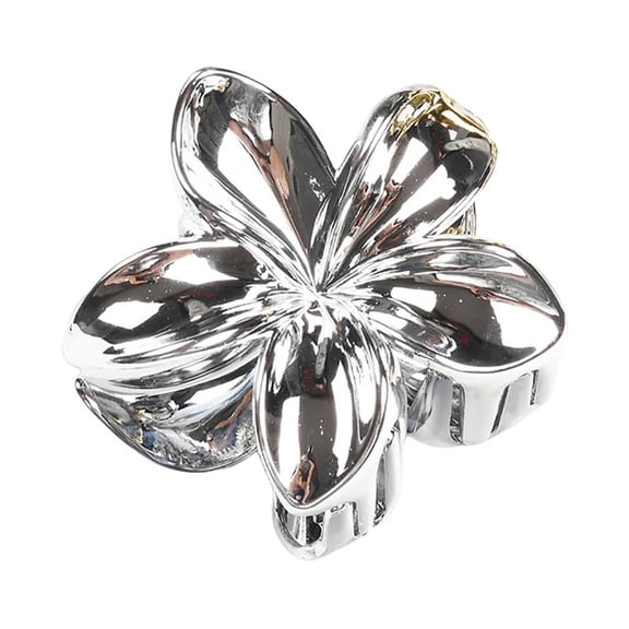 Elegant Plumeria Flower Hair Clip Gold Silver Alloy Barrettes for Women Girls Hair Styling Accessories