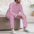 thumbnail image 7 of Honeii Cool Flamingos Pattern Mens Pajamas Set,2pcs Men's Lounge Long Sleeve Sleep Shirt and Pajama Bottoms Sleepwear Set,Mens Pjs Sets-XX-Large, 7 of 7