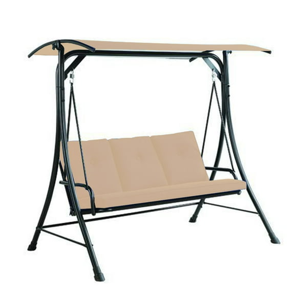 Garden Winds Custom Fit Replacement Canopy Top Cover Compatible with The Backyard Creations RUS415G-GR Curved Roof Swing - Upgraded Performance RipLock 350 Fabric