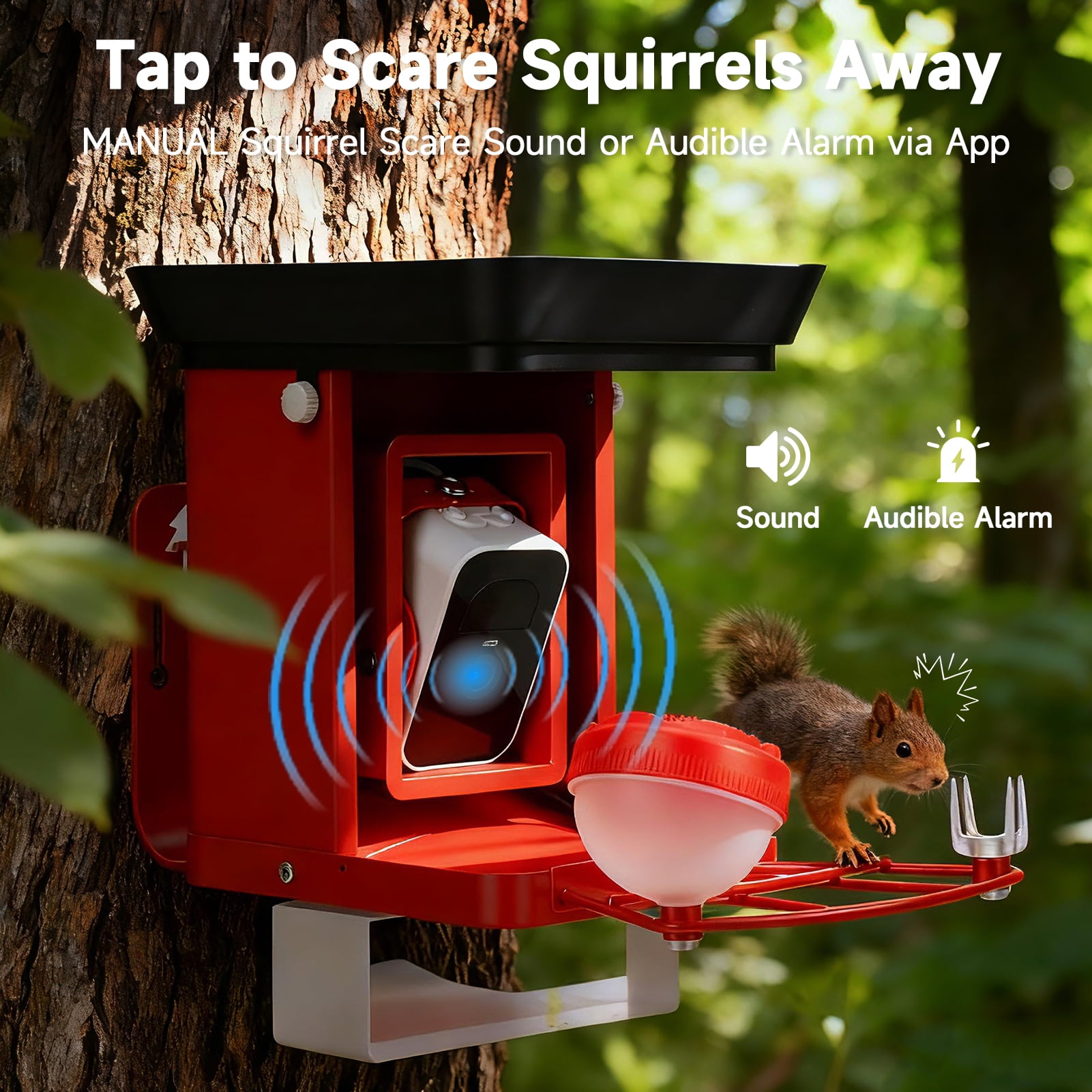 Smart Bird Feeder with Camera & AI Identification, 2.4GHz WiFi Solar Powered Outdoor Bird Feeder with Cam, 2K Live View, Instant Arrival Alerts