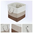 thumbnail image 2 of REGALWOVEN Set of 3 Cotton Storage Bin with Handles for Shelves Closet, Collapsible Storage Basket for Organizing Clothes Khaki 13*13*13in, 2 of 6