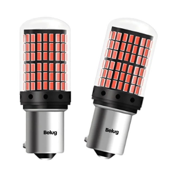 2 Focos Led 1156 Bau15s Direccionales Py21w 7507 Cuartos Luz Roja 150° Belug Rojo