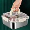 thumbnail image 2 of CIYISON Multipurpose Stainless Steel Food Holder Case Lunch Box with Lid for Daily Use, 2 of 8