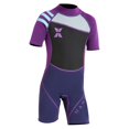 thumbnail image 4 of Traje de baño corto de una pieza de manga corta para niños y niñas, traje de baño con protección solar UPF 50+, traje de baño con protección contra sa S Macarena Traje de neopreno de manga corta para niños, 4 of 8