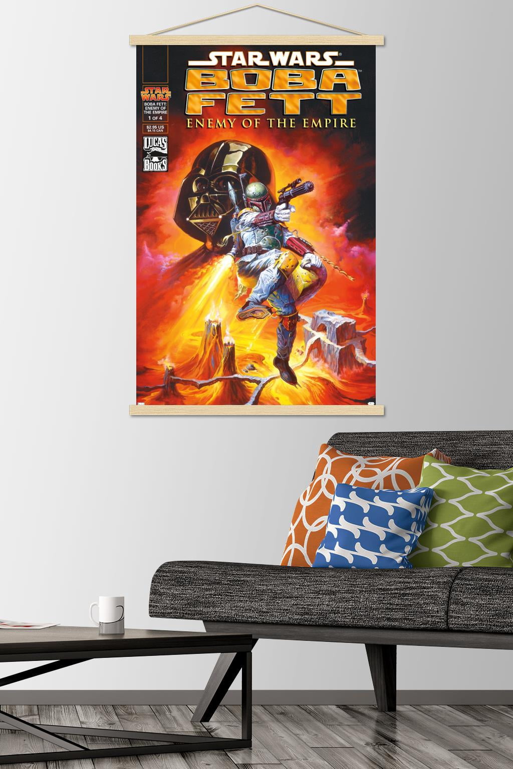 Star Wars: Saga - Boba Fett - Empire Wall Poster with Wooden Magnetic Frame, 22.375" x 34"