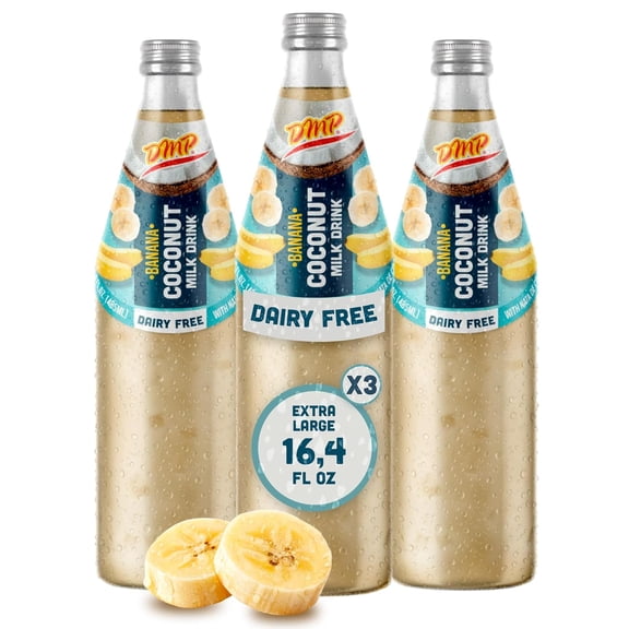 De Mi Pais Banana Coconut Milk Drink, Dairy-Free & Lactose-Free Coconut Beverage, 16.4 fl oz Bottles,3-Pack