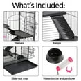 thumbnail image 6 of Large 6 Level Rolling Pet Cage with 3 Doors, Pet Bowl, and Water Bottle for Small Animals, Black, 6 of 7