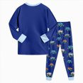 thumbnail image 5 of TOWED22 2 Piece Boys Pajamas Toddler Kids Boys Pajamas Cotton Kids Pj's Long Sleeve Sleepwear Clothes Set Outfits 6-12 Months 12-24 Months 2t 3t 4t 5t 6t 7t 8t 9t Children,Blue,3-4 Y, 5 of 9