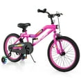 thumbnail image 1 of Costway 18" LED Lighted Kids Bike with Adjustable Seat Coaster Brake Training Wheels Pink, 1 of 10