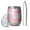 Pink Tie Dye, variant on 12oz Stemless Wine Tumblers Pink Tie Dye Pattern Vacuum Insulated Stainless Steel Travel Tumbler Cups Mug with Lid and Straw for Champaign,Cocktail,Beer with Cleaning Brush