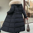 thumbnail image 4 of Brnmxoke Long Puffer Coat for Women,Women's Winter Over Knee Removable Hooded Maxi Long Puffer Down Coat with Faux Fur Collar, 4 of 5