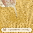 thumbnail image 5 of 3 Pieces Bathroom Rugs, Ultra Soft Non Slip Absorbent Chenille Toilet Bath Mat Set (Yellow), 5 of 6