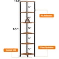 thumbnail image 2 of Estante de Esquina de 6 Niveles con Luz LED, Organizador de Estantes 1.7m de Alto, Estantería Estrecha con Estante de Almacenamiento para Esquina de Pared, Sala de Estar, Dormitorio, Marco de Metal, 2 of 9