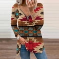 thumbnail image 2 of Tops Para Mujer Camisas de Manga Larga Moda de Otoño Blusa Con Estampado de Cuello en V Cremallera Otoño Causal Pullover Odeerbi  ODB148413, 2 of 5