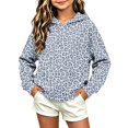 thumbnail image 3 of Sevevn Girls' Leopard Print Hoodie Sweatshirt Long Sleeve Pullover Hooded Top with Ribbed Cuffs and Hem, Cute Casual Graphic Printed Sweatshirt for Kids Everyday School Travel and Outdoor Wear, 3 of 4
