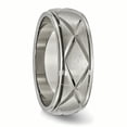 thumbnail image 4 of Titanium Polished X-Design 8mm Satin Center Ridged Edge Band, 4 of 10