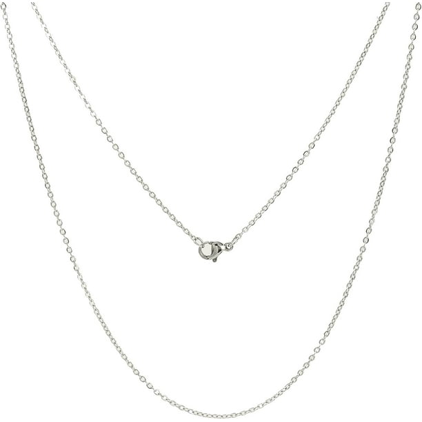 2 collares de eslabones redondos de acero inoxidable para mujer, joyería minimalista con cierre de langosta, ideal como regalo de boda o cumpleaños.