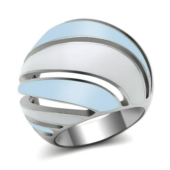 Alamode TK252-10 High Polished No Plating Stainless Steel Ring with No Stone, Size 10