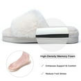thumbnail image 3 of LORDFON Fuzzy Open Toe Slippers for Women Fluffy Furry Plush Memory Foam Bedroom Womens House Slippers Indoor, 3 of 6