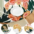 thumbnail image 4 of Vibrant Boho Floral Print Tablecloth - Elastic Hem Fits 52-56 Inch Round Tables - Stretchable Table Cover for Kitchen, 4 of 7