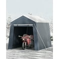 thumbnail image 3 of Portable Outdoor Storage Shed, Heavy-Duty Waterproof Storage Shelter with Zipper Door & Screen Window, UV-Resistant PE Cover Carport for Bike, Lawn Mower, 3 of 8