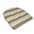 thumbnail image 2 of Bradford Striped U-Shaped Memory Foam Chair Pad Beige and Brown 4-Pack, 2 of 6