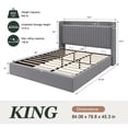 thumbnail image 6 of Amolife King Size Lift Up Storage Platform Bed Frame with Velvet Built-in Charging Station Wingback Headboard, Grey, 6 of 15
