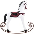 thumbnail image 1 of Troncos europeos pintados a mano de madera tallada caballo mecedora regalos creativos de animales decoración de mesa (blanco) TUNC Sencillez, 1 of 5