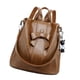 thumbnail image 3 of Mochila para mujer, mochila, portátil, impermeable, a la moda, decoración de lazo, mochila informal Marrón, 3 of 9