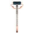 thumbnail image 3 of 1.86 ct Emerald Cut Natural London Blue Topaz Solitaire with Accents Engagement Ring for Women in 18K Rose Gold, 3 of 5