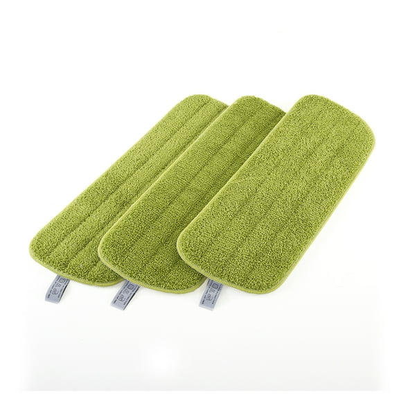 Microfiber Flat Mop Pads - 16" Washable, Reusable, Wet and Dry Mop Head Refill 3 Pack - Fits Universal Velcro Mop Heads