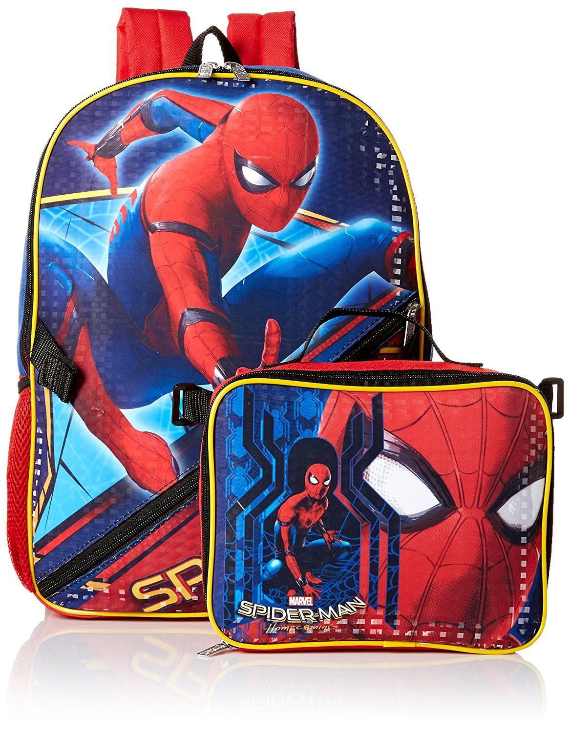 30 Spiderman Homecoming School Boys Backpack Bookbag Lunch Box School BackpackWaterproof 3D Bookbags For,Blue-43 17CM 
